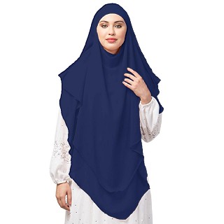 Instant Ready-to-wear Hijab- Navy Blue